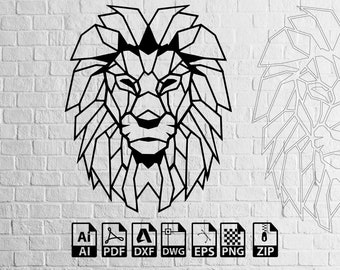 King Lion Svg Lion Design laser cut svg dxf files wall sticker Lion Wall Decor Decor Dxf  Laser Cut, Svg