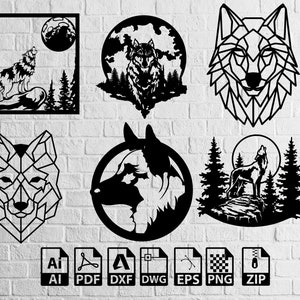 Wolf SVG Bundle: Laser Cut Files, Wolf Art (Digital Download)