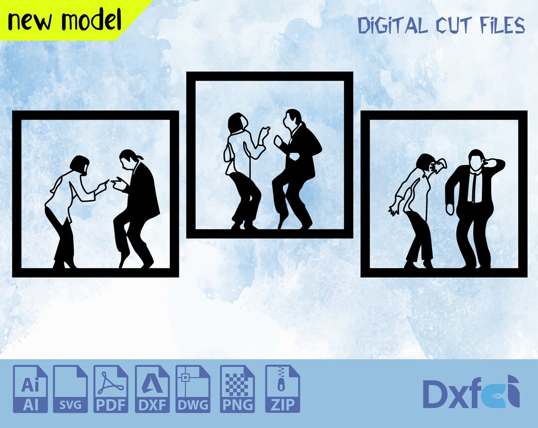 Pulp Fiction Dance SVG: 3-piece Laser Cut Files (digital Download) - Etsy