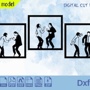 Pulp Fiction Dance Svg Pulp Fiction Wall Art, Laser Plasma Cut Files Ai Pdf Dxf  Home Wall Decor,3 Piece Wall Art Dxf Laser Cut Pulp Fiction