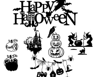 Halloween Pumpkin SVG Bundle: 2024 Vector Laser Cut Files