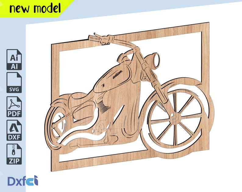 Harley Davidson Motorcycle Svg Laser Cut Dxf Files Wall Decor Etsy