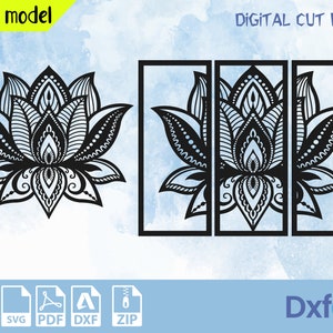 Símbolo de la flor de loto. Svg Png Eps Dxf Cortar archivos. -  España