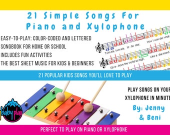 21 Super Simple Songs Children's Songbook - Sheet Music For Piano and Xylophone