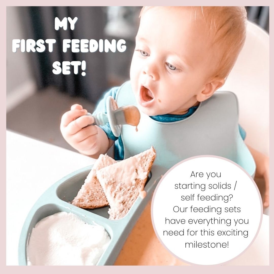 5 Pcs Silicone Baby Feeding Set Eco Friendly Non Toxic Etsy