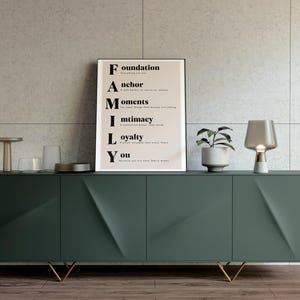 Family Acronym Art Print: Minimalist Home Decor (Digital Download)