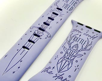 You Do Not Yield APPLE Watch Band | Throne of Glass Inspired, Engraved Silicone iWatch Strap 38 40 41 42 44 45 46 49mm, Bookish Gift