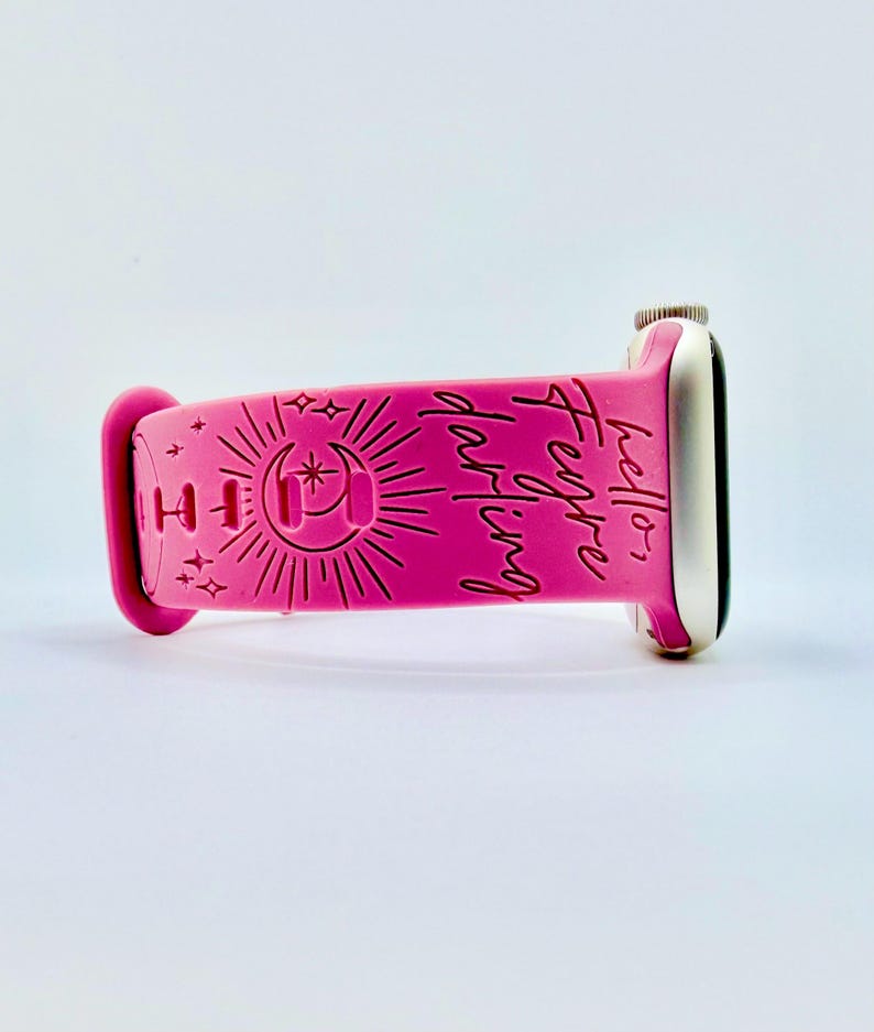 Hello Feyre Darling | APPLE Watch Band | ACOTAR Inspired, Engraved Silicone iWatch Strap 38 40 41 42 44 45 46 49mm, Bookish Gift image 5