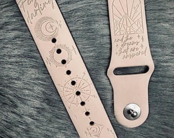 Hello Feyre Darling | SAMSUNG Gap Fit Watch Band | ACOTAR Inspired, Engraved Silicone Galaxy Watch Strap, Bookish Gift