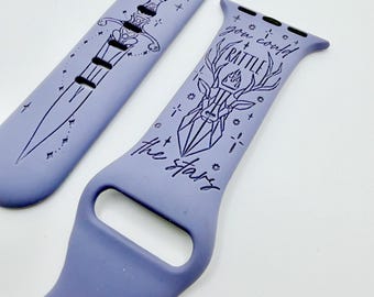You Do Not Yield APPLE Watch Band | Throne of Glass Inspired, Engraved Silicone iWatch Strap 38 40 41 42 44 45 46 49mm, Bookish Gift