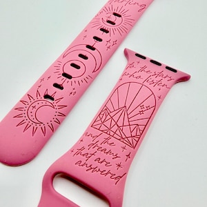 Hello Feyre Darling | APPLE Watch Band | ACOTAR Inspired, Engraved Silicone iWatch Strap 38 40 41 42 44 45 46 49mm, Bookish Gift