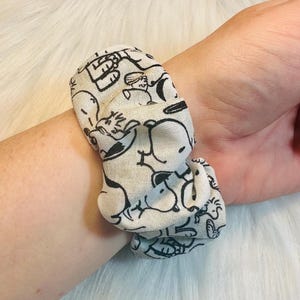 White and Gray Dog | Scrunchie Watch Band | FREE US SHIPPING