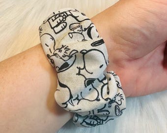 White and Gray Dog | Scrunchie Watch Band | FREE US SHIPPING