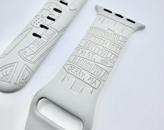 Favorite Scary Movie | APPLE Watch Band | Halloween Movies, Engraved Silicone iWatch Strap 38 40 41 42 44 45 46 49mm, Personalized Gift