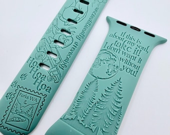 TITSOAK | APPLE Watch Band | Twilight Inspired, Engraved Silicone iWatch Strap 38 40 41 42 44 45 46 49mm, Personalized Gift