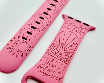 Hello Feyre Darling | APPLE Watch Band | ACOTAR Inspired, Engraved Silicone iWatch Strap 38 40 41 42 44 45 46 49mm, Bookish Gift