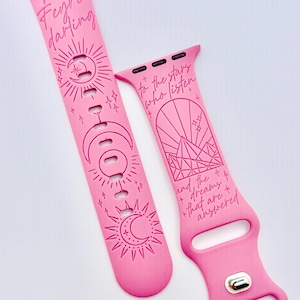 Hello Feyre Darling | APPLE Watch Band | ACOTAR Inspired, Engraved Silicone iWatch Strap 38 40 41 42 44 45 46 49mm, Bookish Gift image 8