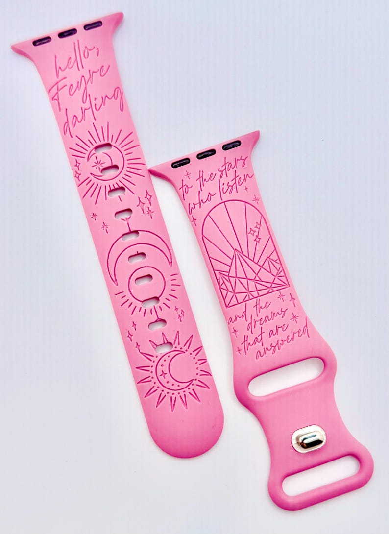 Hello Feyre Darling | APPLE Watch Band | ACOTAR Inspired, Engraved Silicone iWatch Strap 38 40 41 42 44 45 46 49mm, Bookish Gift image 8