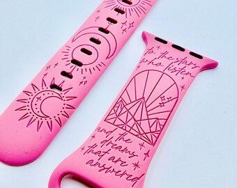 Hello Feyre Darling | APPLE Watch Band | ACOTAR Inspired, Engraved Silicone iWatch Strap 38 40 41 42 44 45 46 49mm, Bookish Gift