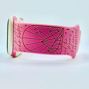 Hello Feyre Darling | APPLE Watch Band | ACOTAR Inspired, Engraved Silicone iWatch Strap 38 40 41 42 44 45 46 49mm, Bookish Gift image 7