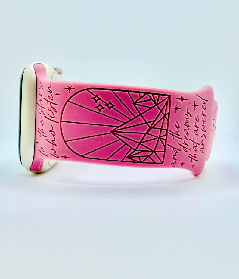 Hello Feyre Darling | APPLE Watch Band | ACOTAR Inspired, Engraved Silicone iWatch Strap 38 40 41 42 44 45 46 49mm, Bookish Gift image 7