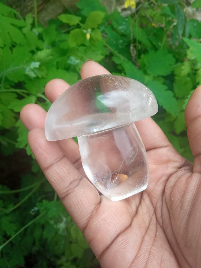 Déco en Cristal de Roche Forme Champignon 158Gr