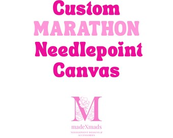 Custom MARATHON Needlepoint Canvas Painting