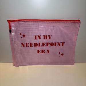 In my Needlepoint Era Project Pouch