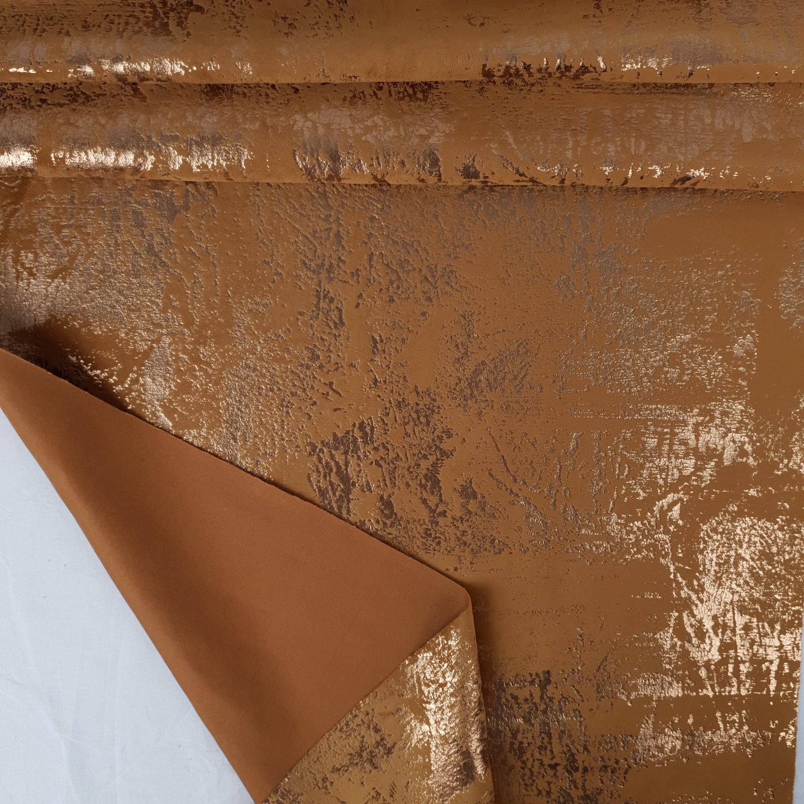 Terracotta Velvet Drapery Fabric V5003 Rust Gold Turkish Etsy