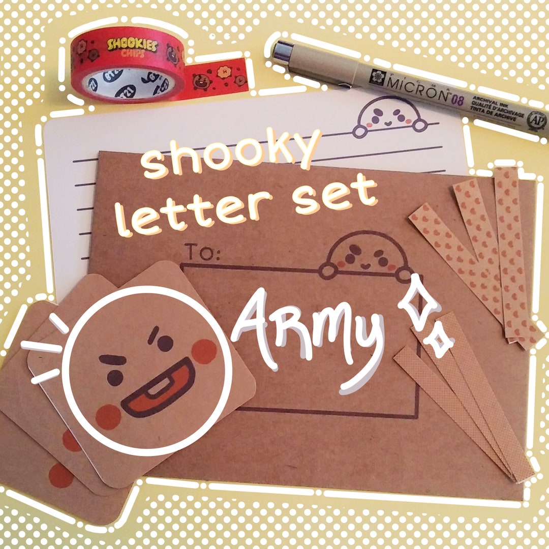 Shooky Kraft Letter Set | BT21 | BTS | SUGA | Min Yoongi | Stationery ...
