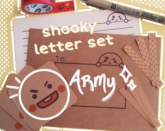 Shooky Kraft Letter Set | BT21 | BTS | SUGA | Min Yoongi | Stationery
