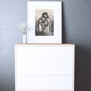 Printable Original Christain Wall Art of Jesus Comforting Downloadable Digital Painting Download Grief Sympathy