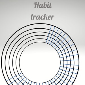 Minimalist digital habit tracker, easy to use circular printable planner page