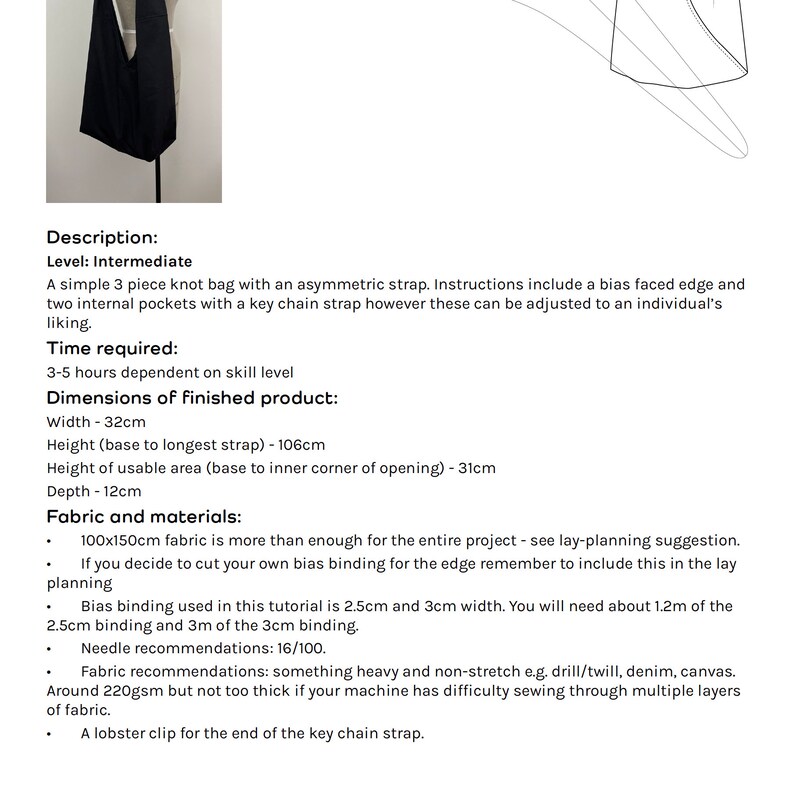 ATLAS Knot Sling Crossbody Shoulder Bag | PDF Sewing Pattern (video ...