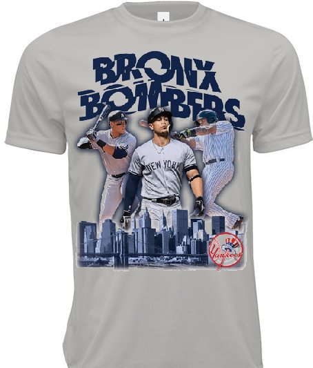 Bronx Bombers Yankees T-Shirt from Homage. | Navy | Vintage Apparel from Homage.