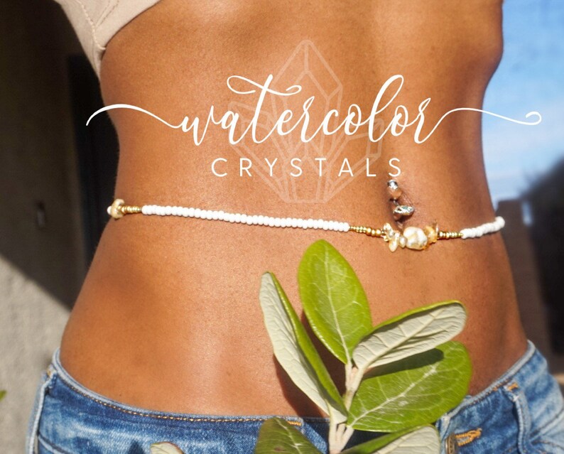 elastic or screw closure Jewelry Belly Chain weight loss beads tie on Citrine \u201cI Am Vitalized\u201d Waist Beads