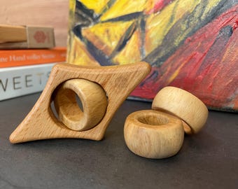 Buchseitenhalter, Titular de la página del libro, Buchenholz, Ergonomisch, Einzigartig, Buchliebhaber, Ring, Holzring