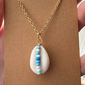 Colorful beaded shell necklace