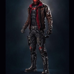 DC Comics Sudadera con capucha roja con símbolo Jason Todd