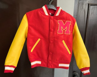 Kids MJ Thriller Toddler Letterman Bomber Varsity Wool Jacket