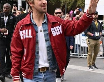 Ryan Gosling The Fall Guy Bomber Collared Varsity Jacket