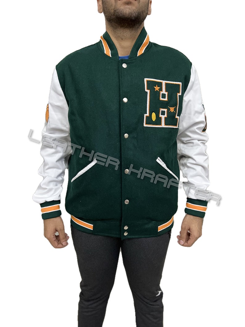 S.T Hawkn Basketball Bomber Lettermen Wool Varsity Jacket - Etsy