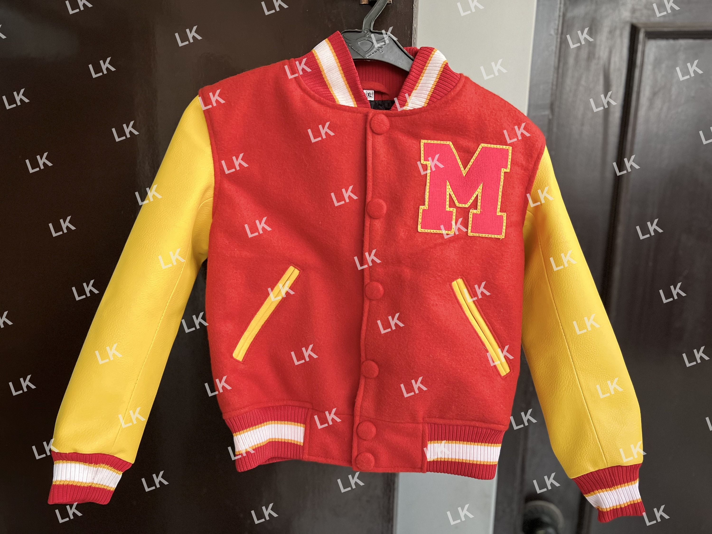 Kids MJ Thriller Toddler Letterman Bomber Varsity Wool Jacket 