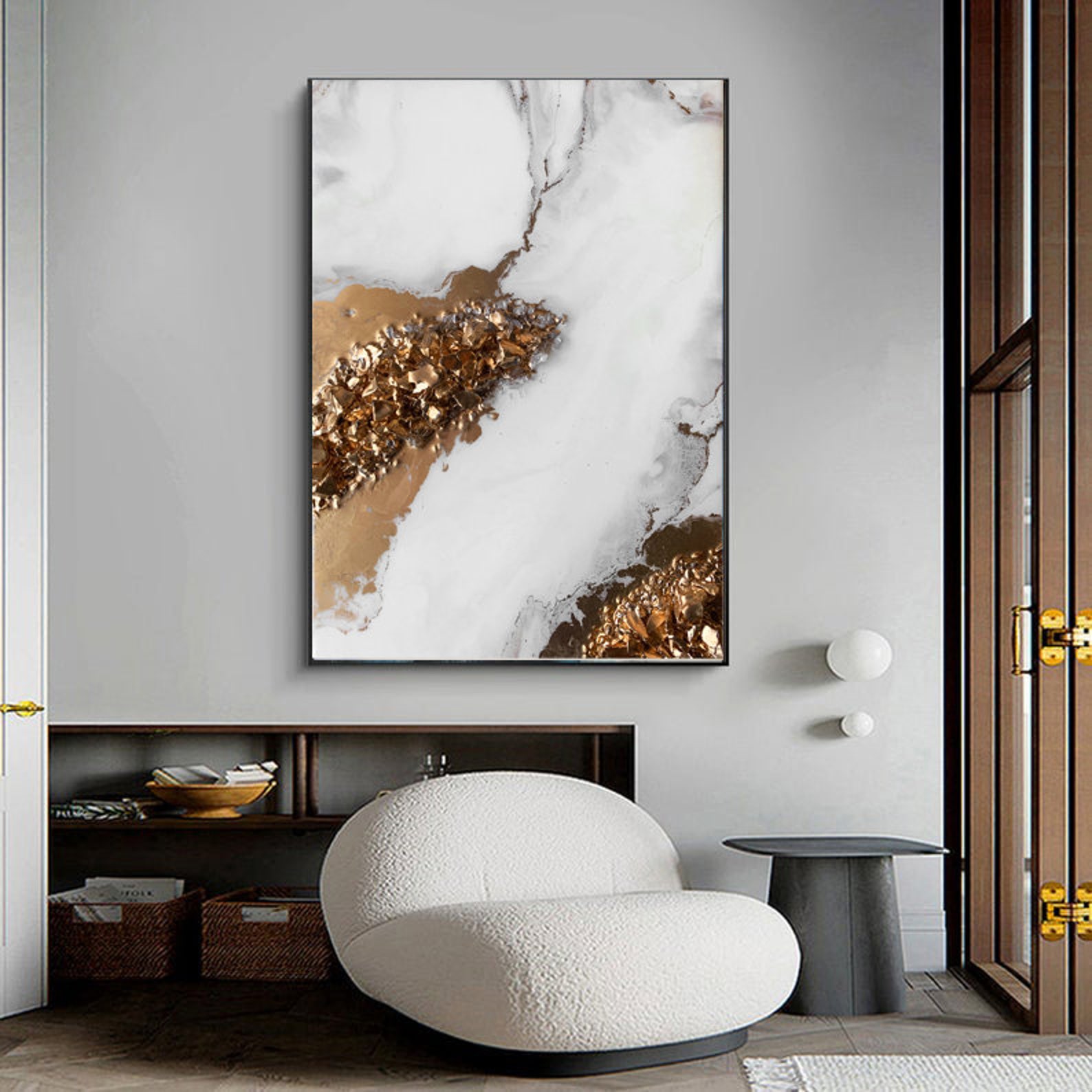 Geode Wall Art Resin Geode Art Original Painting on Canvas Etsy