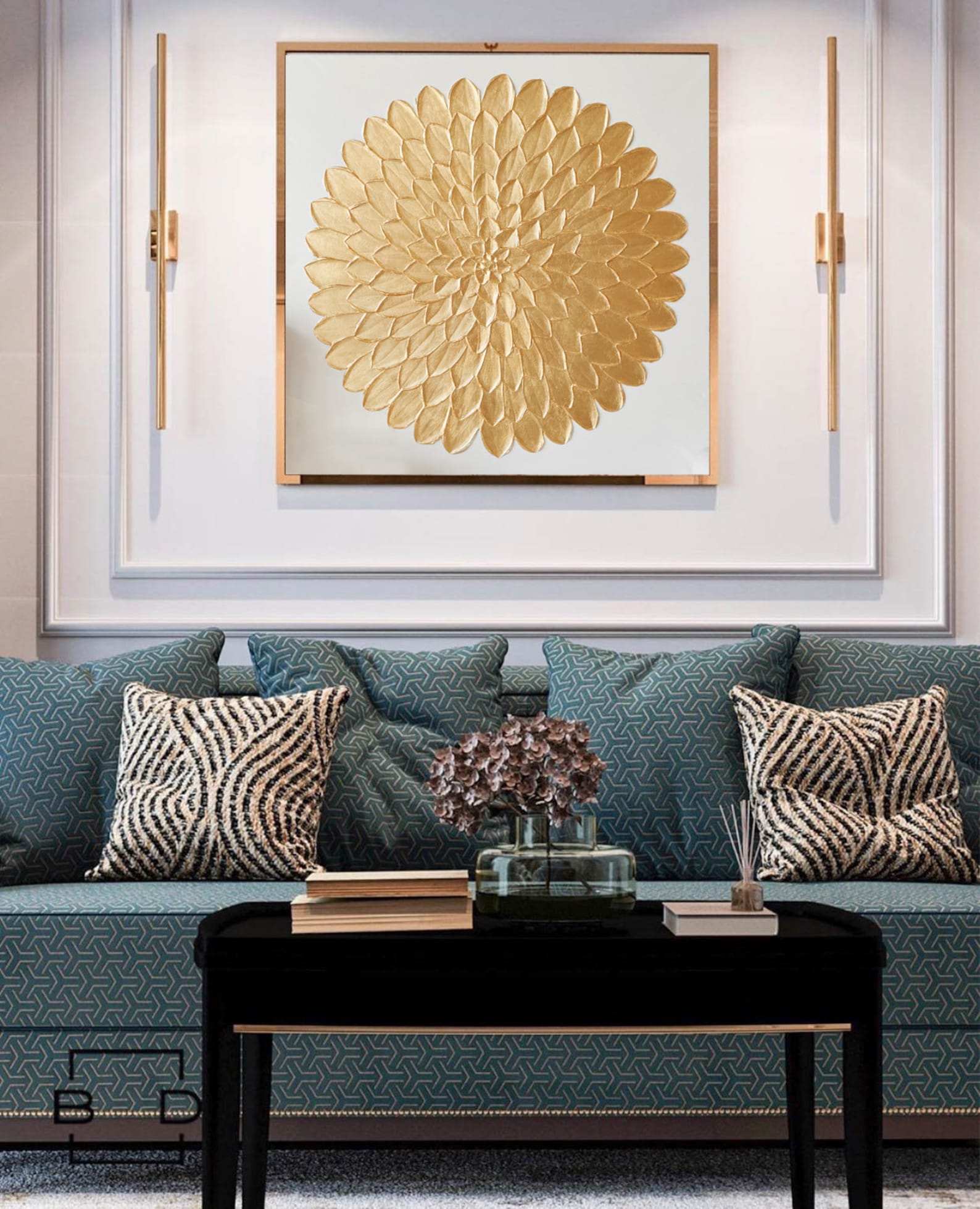 Modern White Gold Abstract Wall Art Gold Leaf Texture Fine Art Etsy
