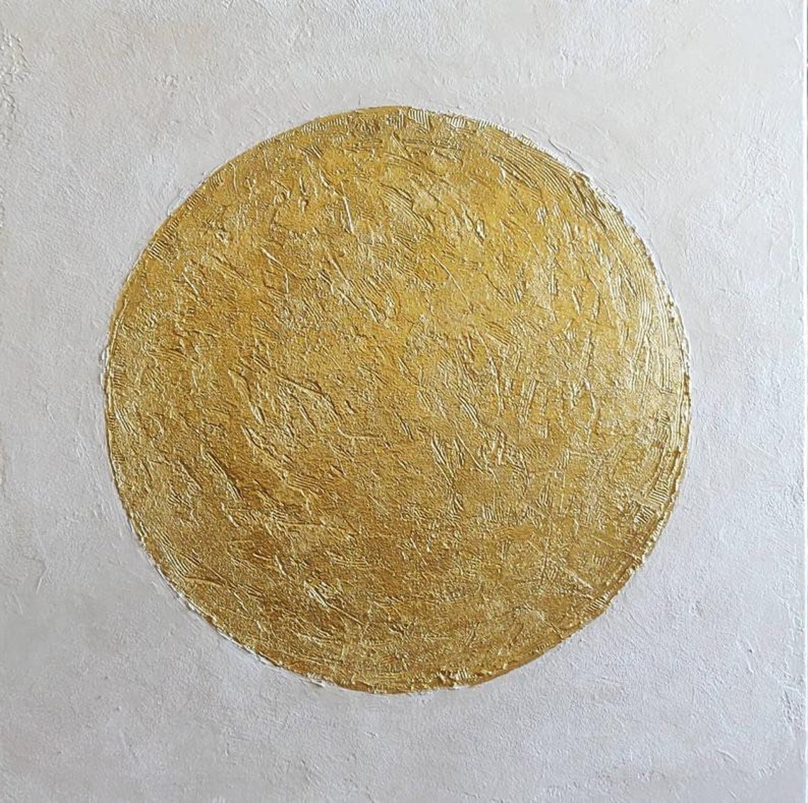 Abstract Geometric Wall Art Gold leaf Canvas Painting Etsy