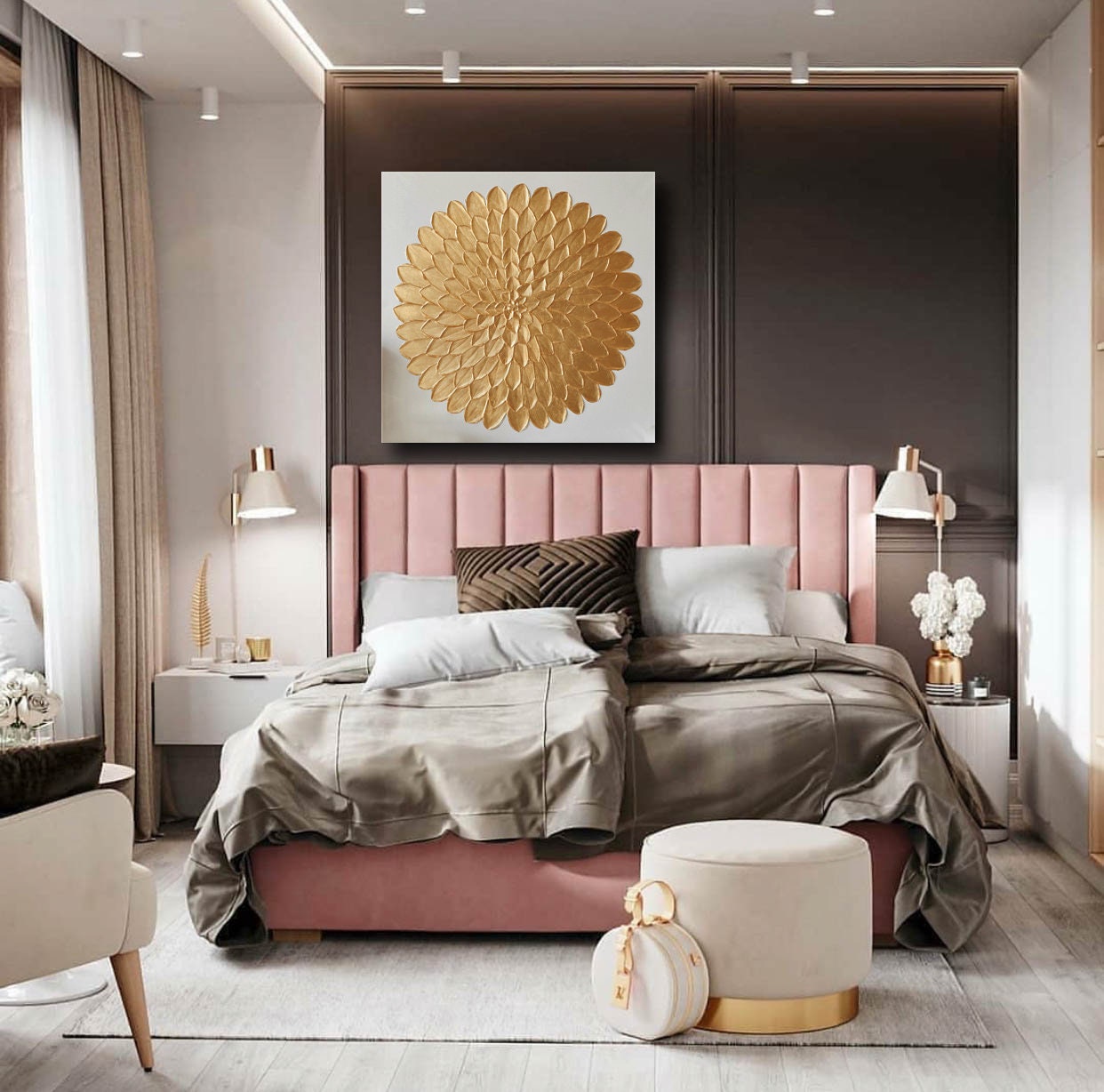 Modern White Gold Abstract Wall Art Gold Leaf Texture Fine Art Etsy