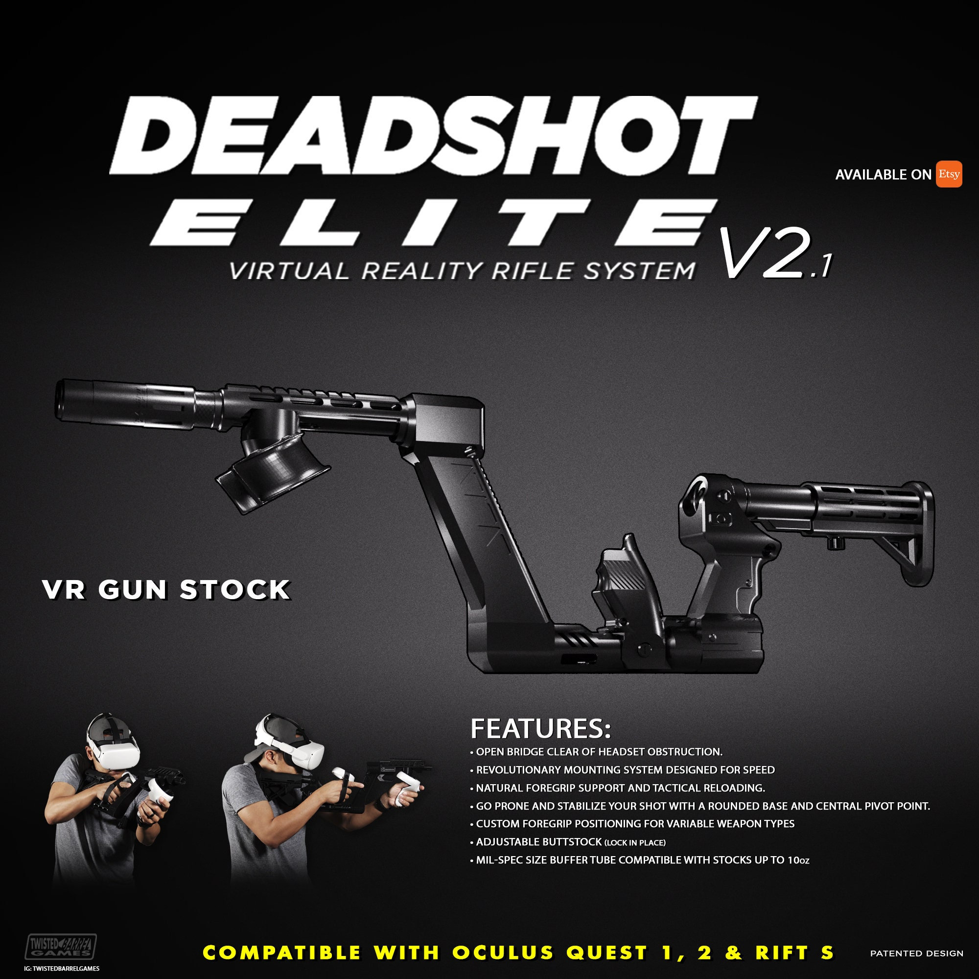Deadshot Elite Version 2 1 Vr Gun Stock Oculus Quest 1 2 Etsy Deadshot Elite Version 2 1 Vr Gun Stock Oculus Quest 1 2 Etsy