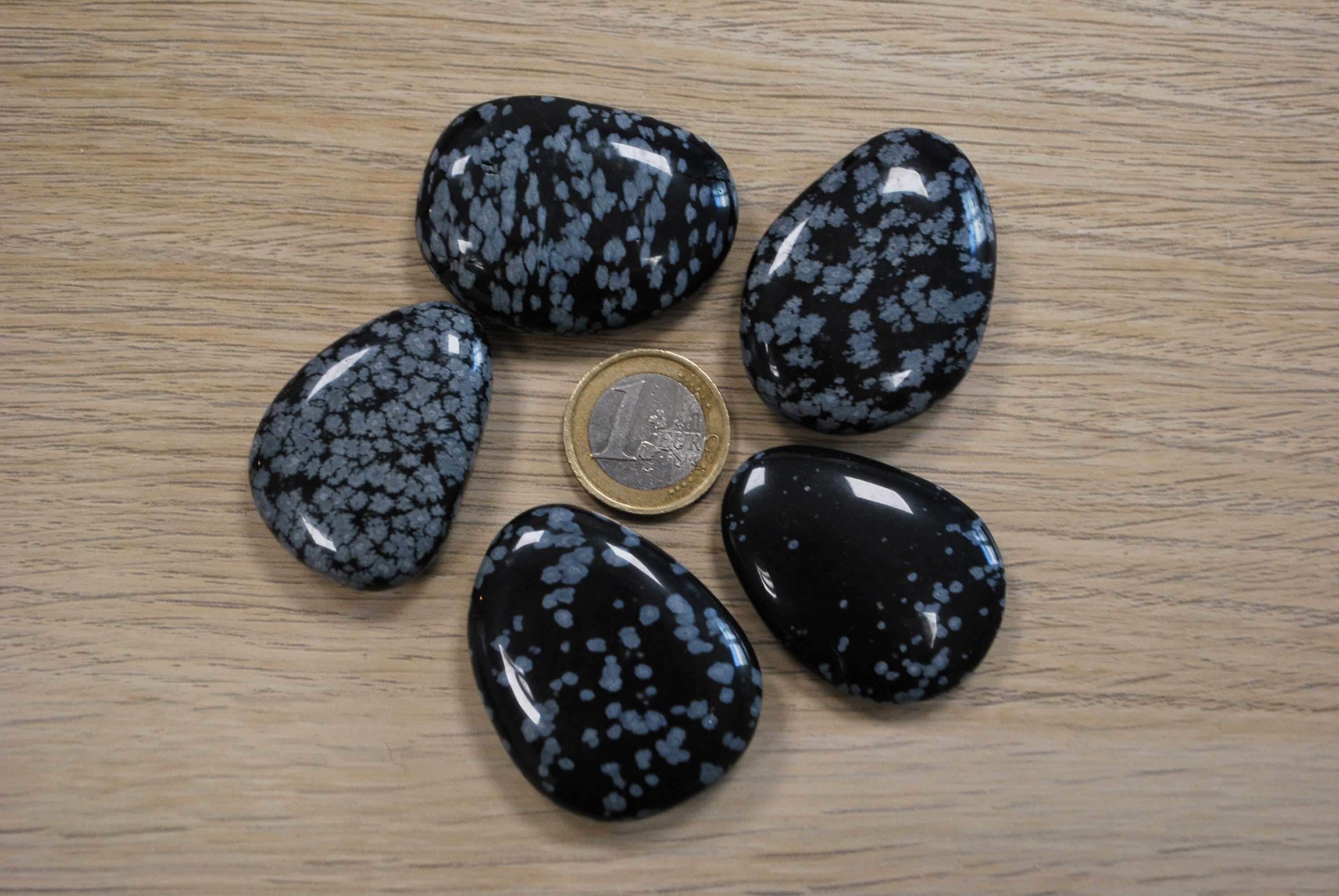 Obsidienne Neige Pierre Roulée