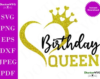 Download Birthday Queen Svg Etsy